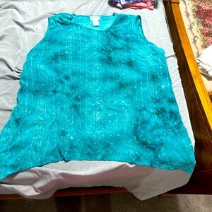Bon Worth XL Turquoise Top with Sequins